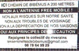 Antenne Free mobile chemin de Bibémus, du nouveau !