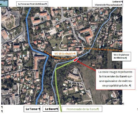 Info :  le chemin piétonnier entre le Pont de Béraud et le parc de la Torse
