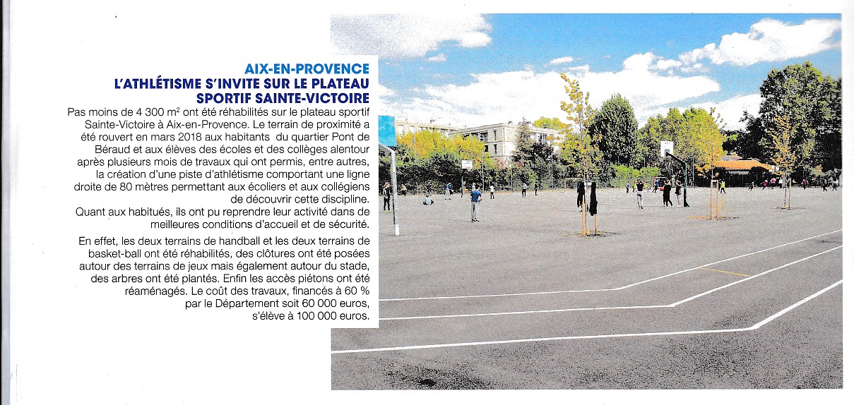 L’ATHLÉTISME S’INVITE SUR LE PLATEAU SPORTIF SAINTE VICTOIRE, article d’Accents de Provence