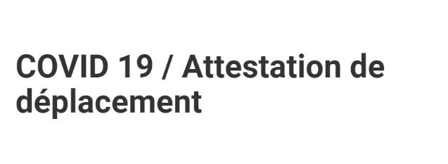 NOUVELLE ATTESTATION DE DÉPLACEMENT 25 mars