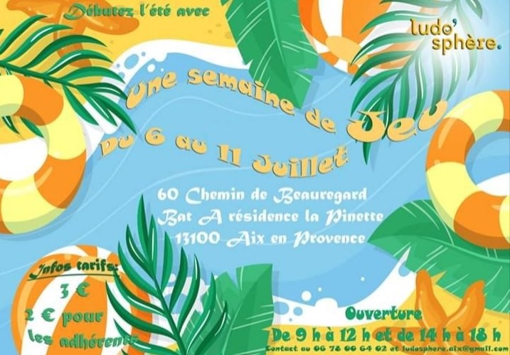 ANIMATIONS   D’ ÉTÉ  DE LA LUDOTHÈQUE