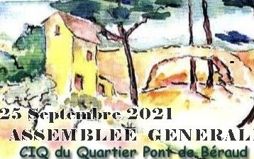 SAMEDI 25 SEPTEMBRE  A. G. du C.I.Q. PONT DE BERAUD  suivie d’un DEBAT